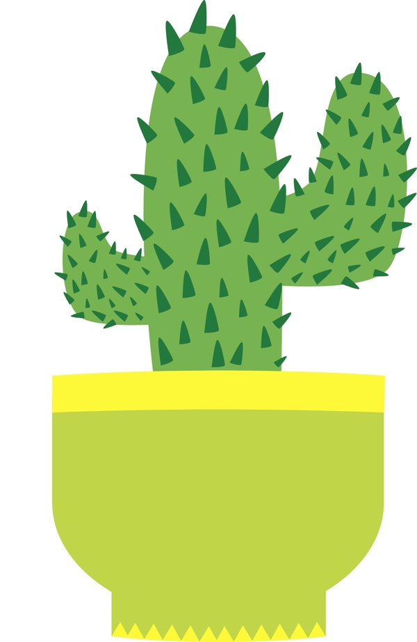 小清新植物盆栽插画卡通创意扁平可商用素材