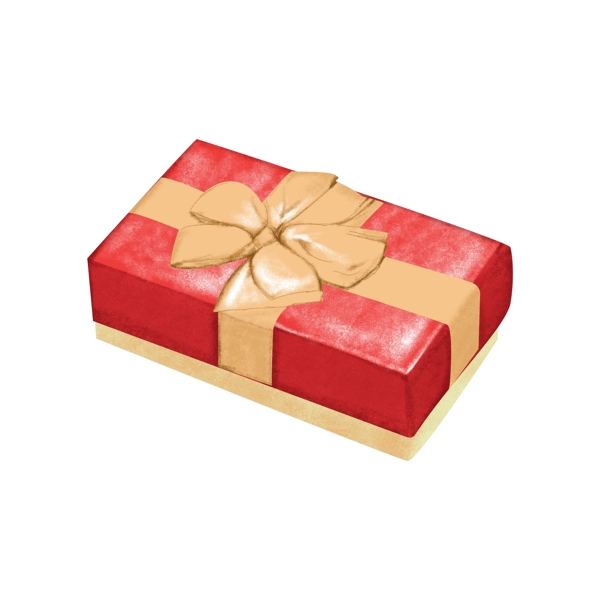 红色礼品盒礼物盒购物电商买买买手绘免扣