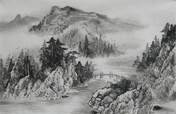 山水水墨画