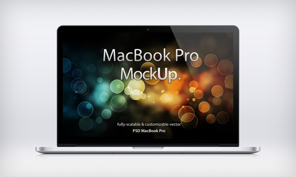 超高清MacBookProRetina屏幕分层PSD素材图片