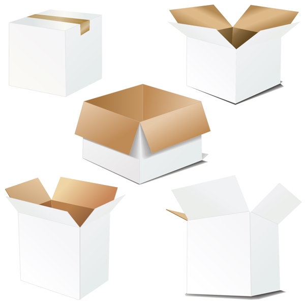 空白纸箱纸盒矢量素材