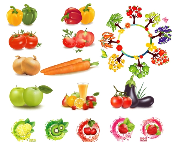 蔬菜水果矢量图