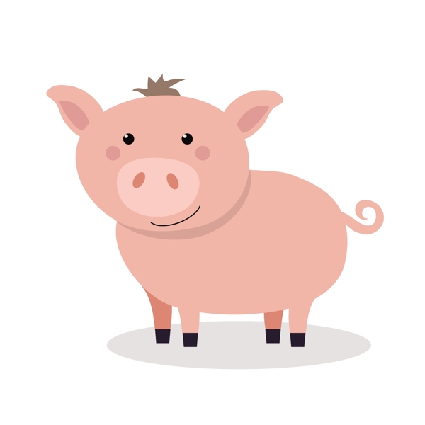粉色小猪猪矢量素材