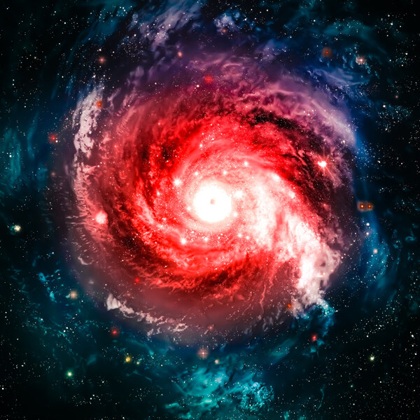 红色螺旋星系图片