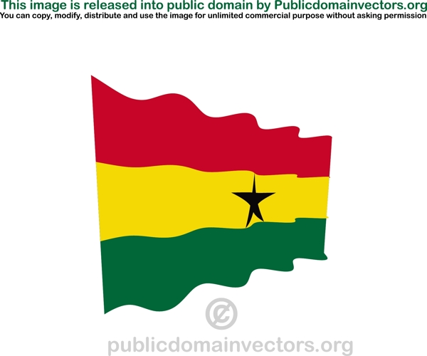 加纳国旗挥舞向量