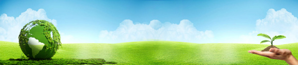 绿色地球蓝色天空banner背景素材