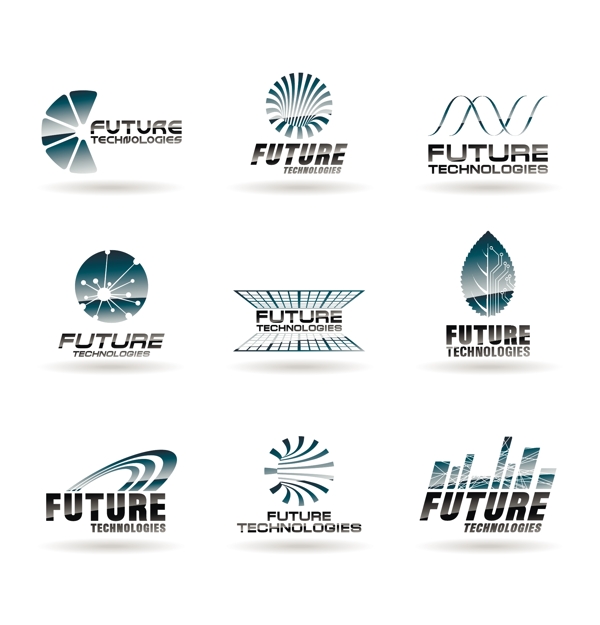 动感线条树叶企业logo设计图片
