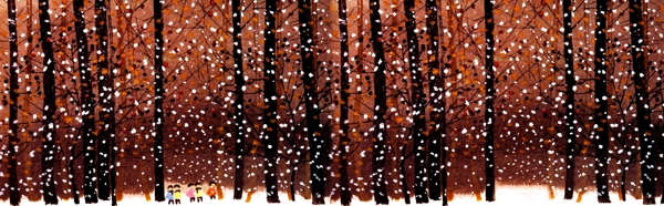 抽象树林床头画框