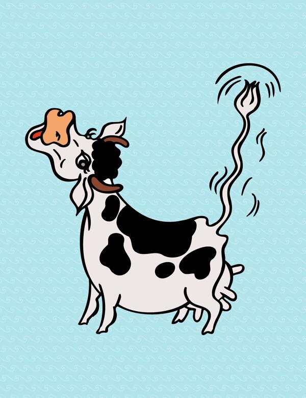 卡通奶牛趣味填色