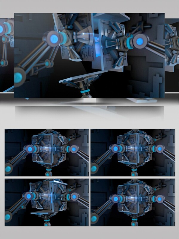 简约蓝色科技机器人动感视频素材