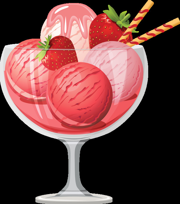 水果草莓冰淇淋免抠png透明图层素材