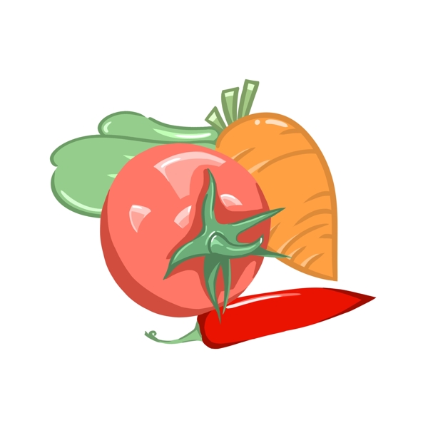 处暑混合蔬菜原创商用元素西红柿辣椒胡萝卜