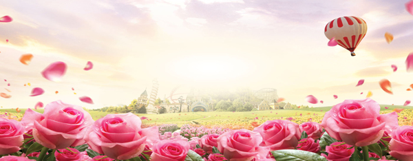 浪漫唯美粉色花朵背景