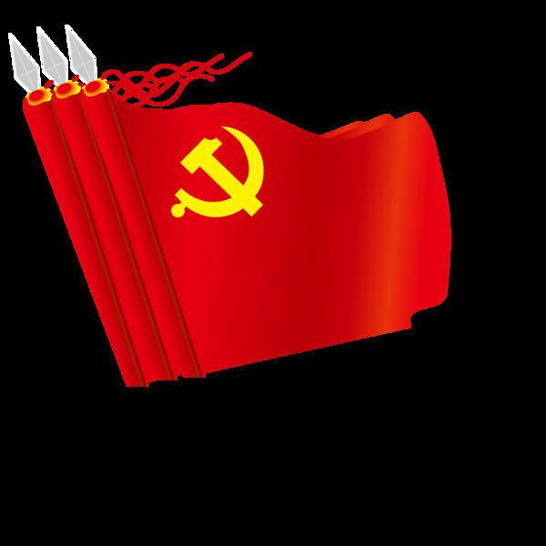 抽象红色党旗元素图