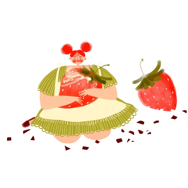 草莓少女手绘设计