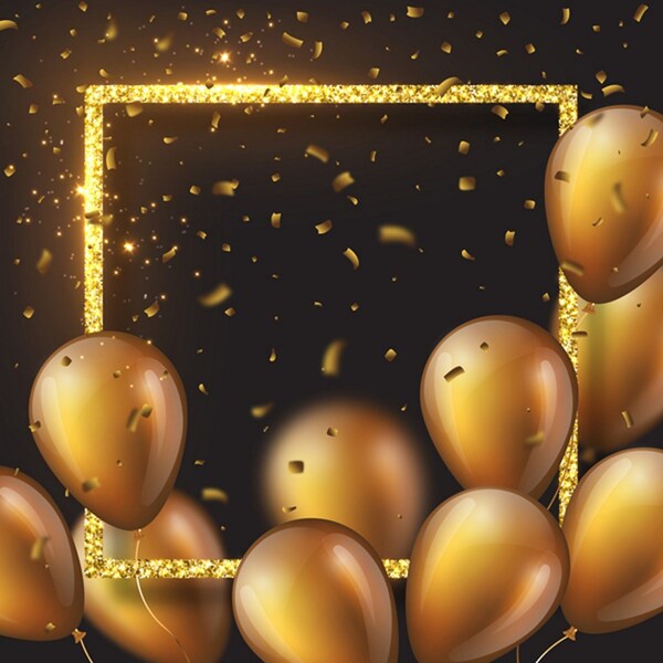 金色背景气球