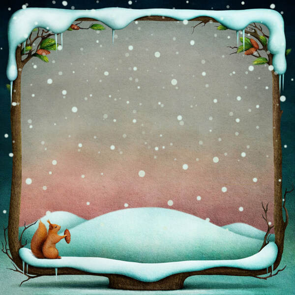 雪地上的袋鼠图片