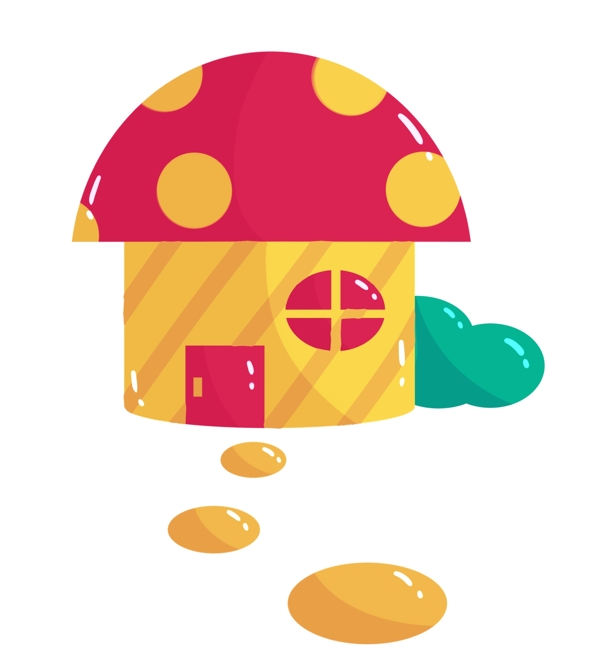 卡通蘑菇房屋