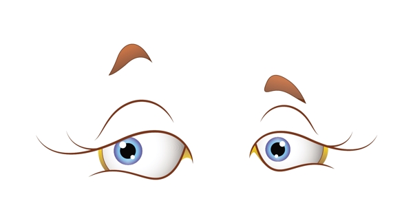 卡通女性的眼睛
