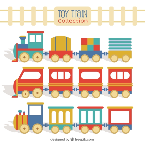 扁平风格玩具火车插图