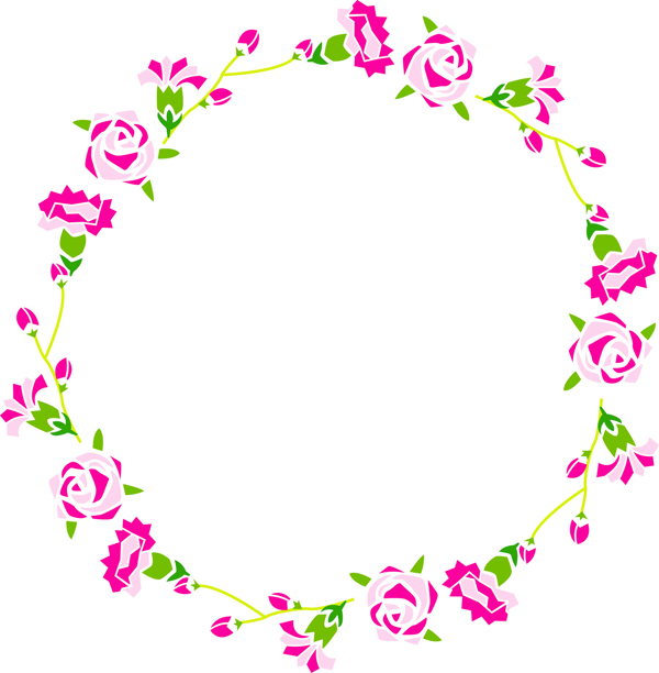 粉色花朵边框图片素材