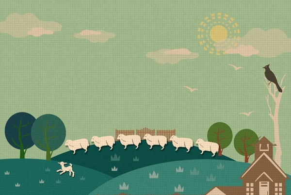 羊群插画