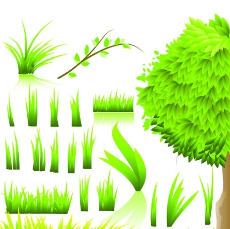树木绿草矢量素材图片