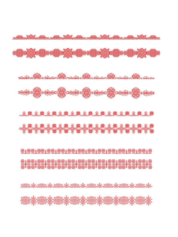 中国风边框之红色节庆复杂对称纹理剪纸纹理