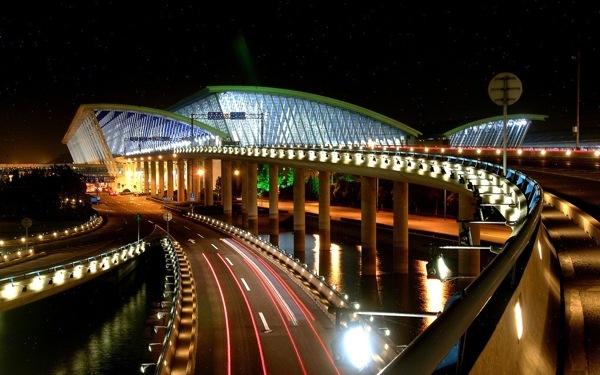 浦东机场夜景图片