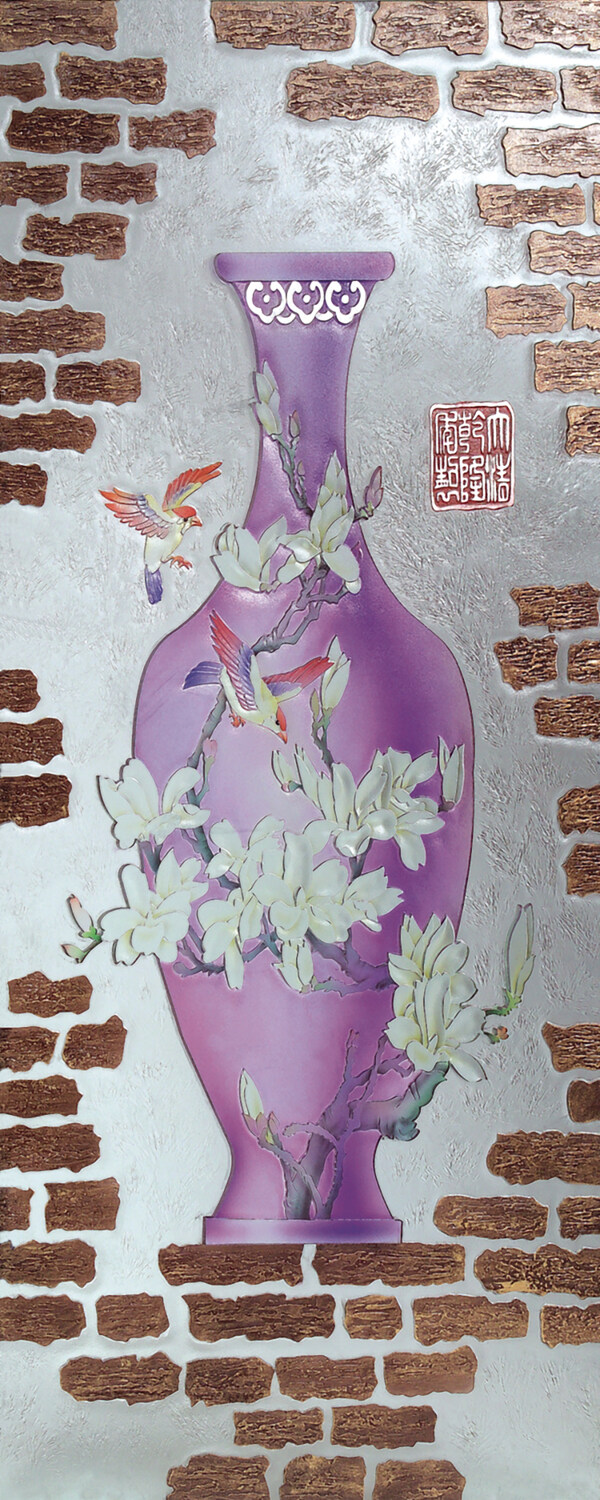 紫色花瓶玄关