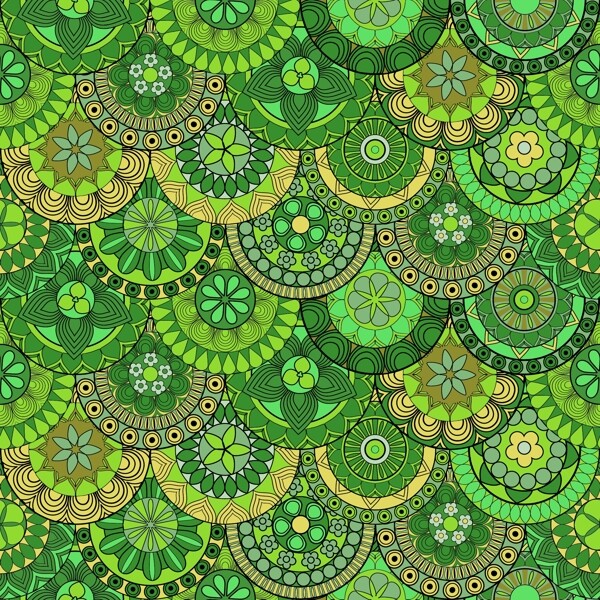 绿色欧式花纹无缝古典花纹底纹图片