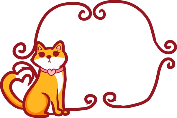 卡通可爱猫咪标题装饰素材