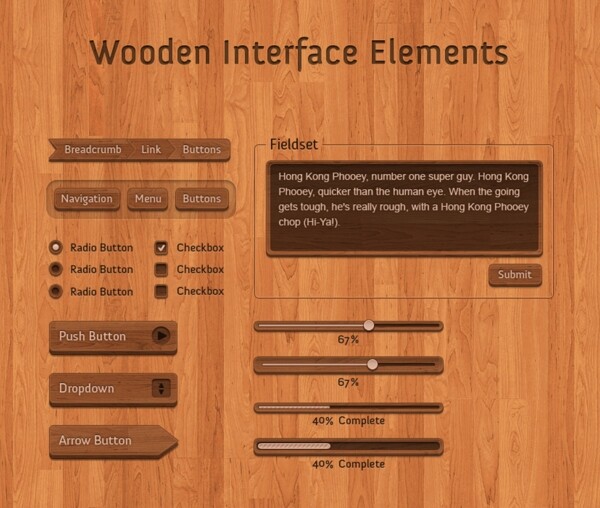 木质纹理ui工具包图片