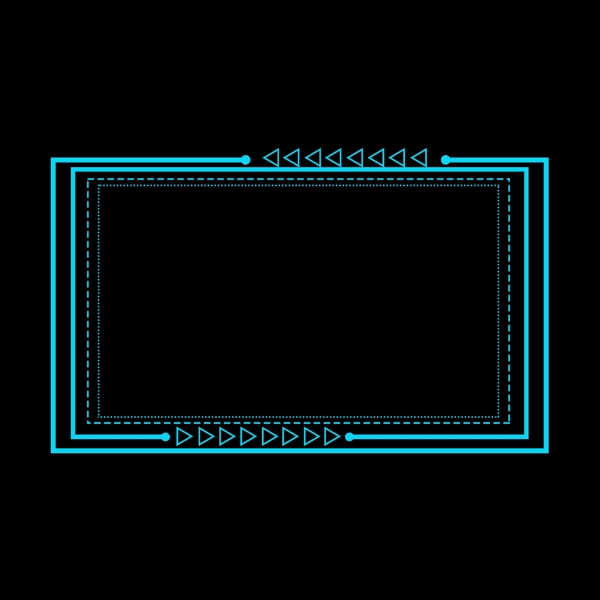 科技边框蓝色几何边框圆框方框对话框可商用