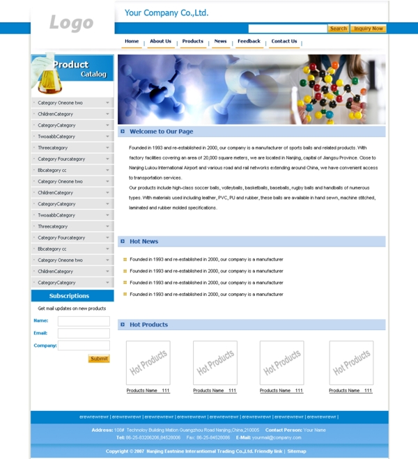 生物药品网页模板图片