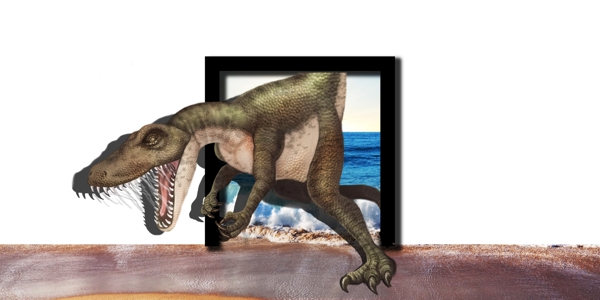 3D恐龙墙画图片