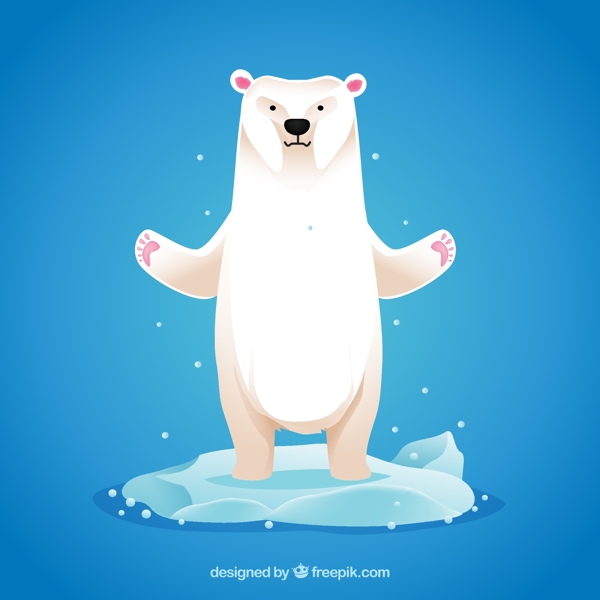 手绘卡通北极熊
