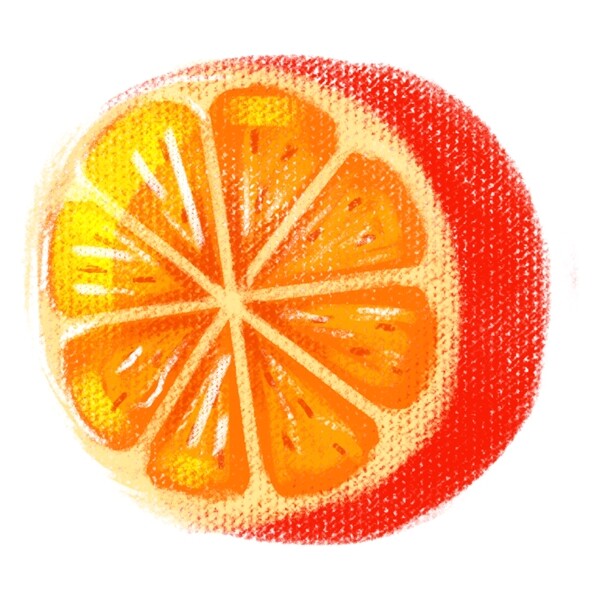 手绘橙子水果透明PNG素材