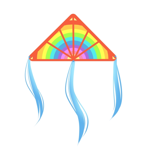 彩色的三角的风筝插画