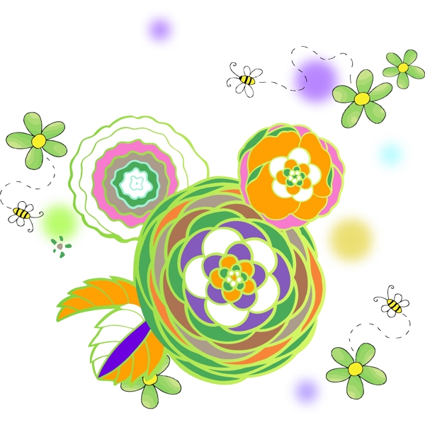 花墨点拼接抽象花朵花儿花纹精美高档