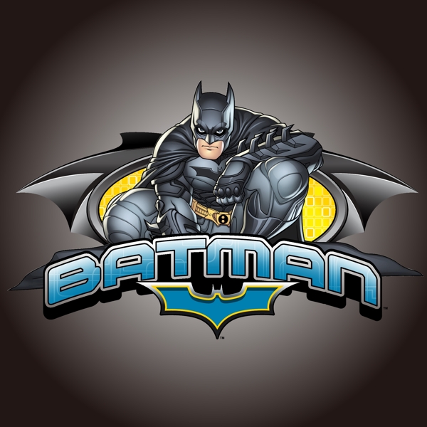 印花矢量图卡通形象蝙蝠侠文字英文免费素材
