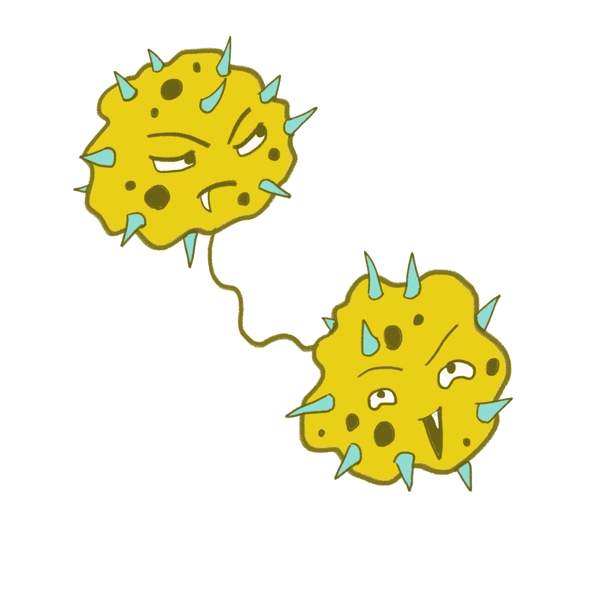 嫌弃的有害细菌插画