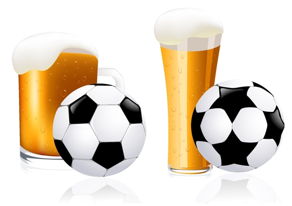 足球啤酒素材
