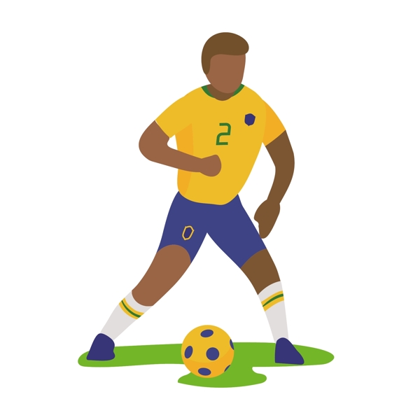 巴西队足球姿势矢量素材