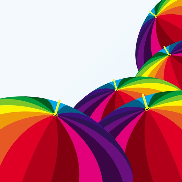 彩色的雨伞矢量素材
