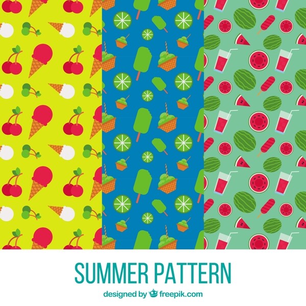 夏季元素彩色装饰图案平面设计背景