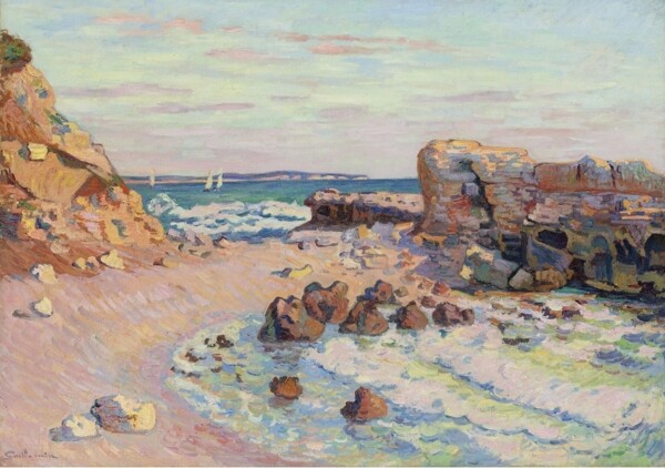 ArmandGuillauminRocksatSaintPalaisRisingTide1900画家风景画静物油画建筑油画装饰画