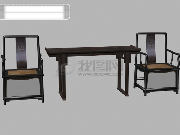 3d简约古典木质桌椅
