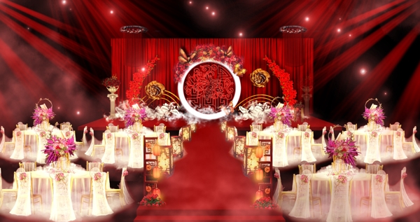 红金新中式婚礼效果