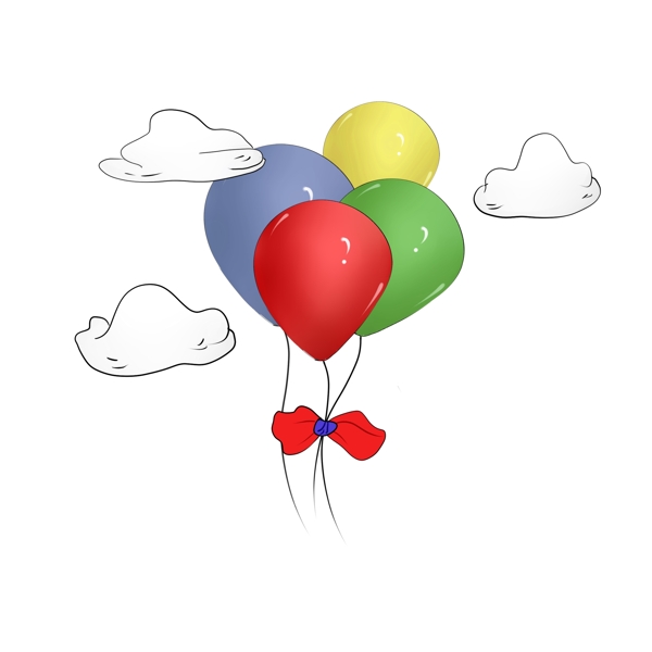 漂浮的彩色的气球
